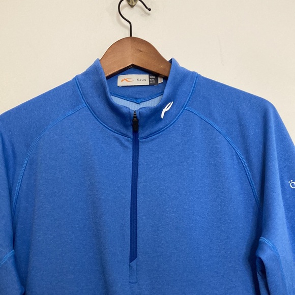 KJUS Shirt Mens 52 Large Blue  Keano Golf Half Zip Long Sleeve Mid Layer - Picture 3 of 16